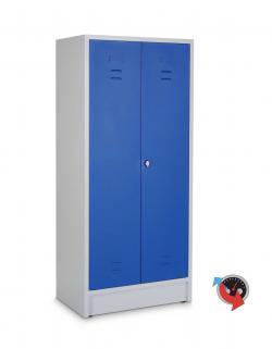 Kleider-Wäschespinde Stahl -Abteilbreite 40 cm- Gesamtbreite 80 cm -blaue Türen - Lieferzeit ca. 2-3 Wochen !!